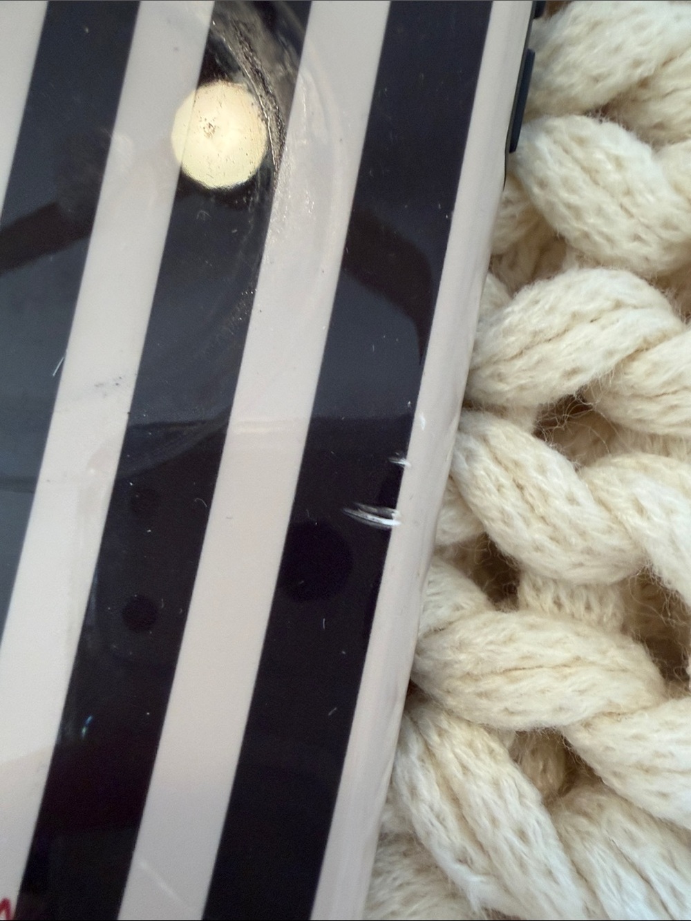 BURGA Black & Cream Stripe Phone Case with Ring Grip iPhone 16 Pro Max - Picture 4 of 6